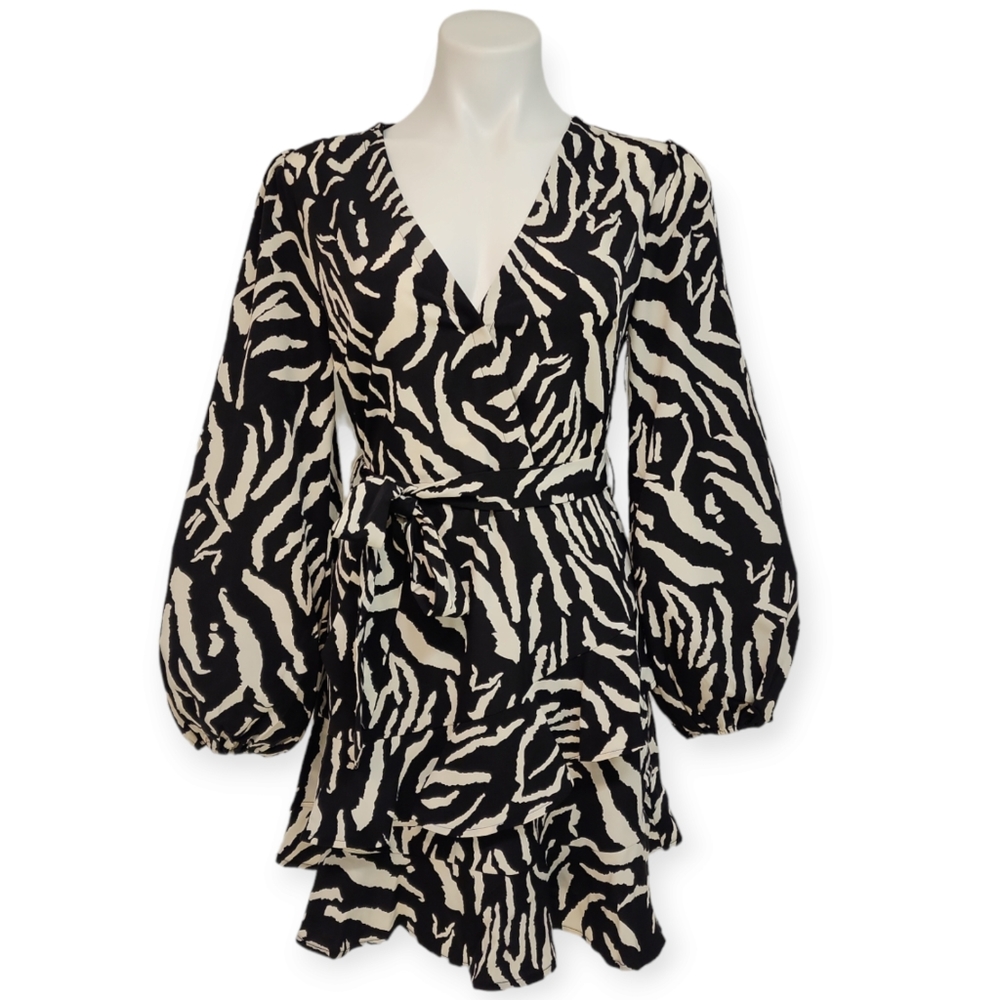LoveRiche Animal Print Ruffled Mini Dress